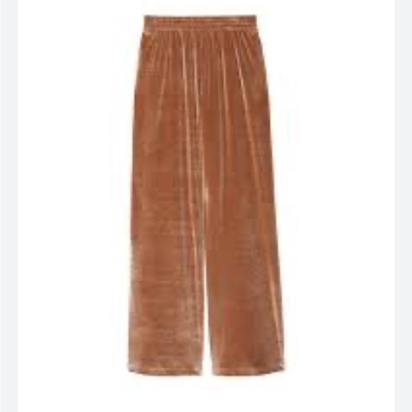 PINK Velour Wide-Leg Track Pants in Brown with Rhinestone  Bling Logo Large - Picture 4 of 14